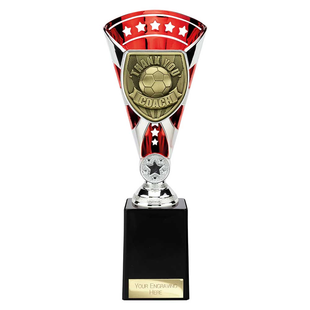 Cobra Star Trophy Cup Thank you Coach Red and Silver Cobra Star Trophy Cup Thank you Coach Red and Silver Trophy HQ 4