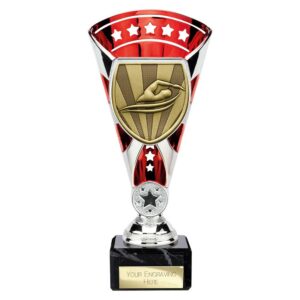 Cobra Star Trophy Cup Swimming Red and Silver Cobra Star Trophy Cup Swimming Red and Silver Trophy HQ 2