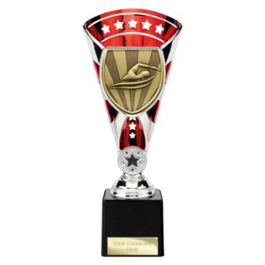 Cobra Star Trophy Cup Swimming Red and Silver Trophy HQ