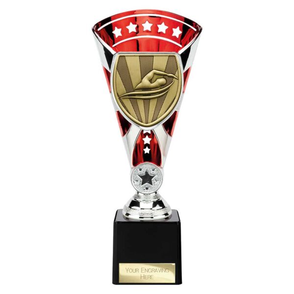 Cobra Star Trophy Cup Swimming Red and Silver Trophy HQ
