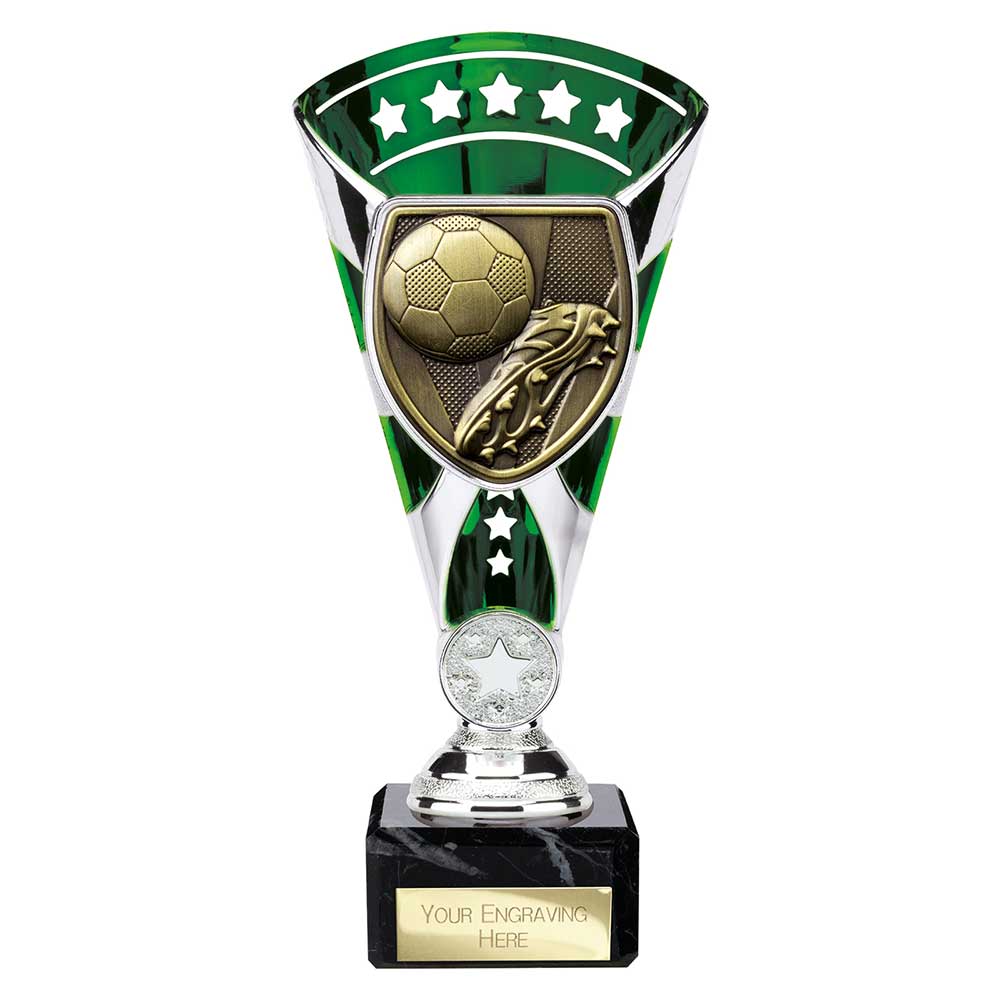 Cobra Star Trophy Cup Football Boot and Ball Green and Silver Cobra Star Trophy Cup Football Boot and Ball Green and Silver - Image 2