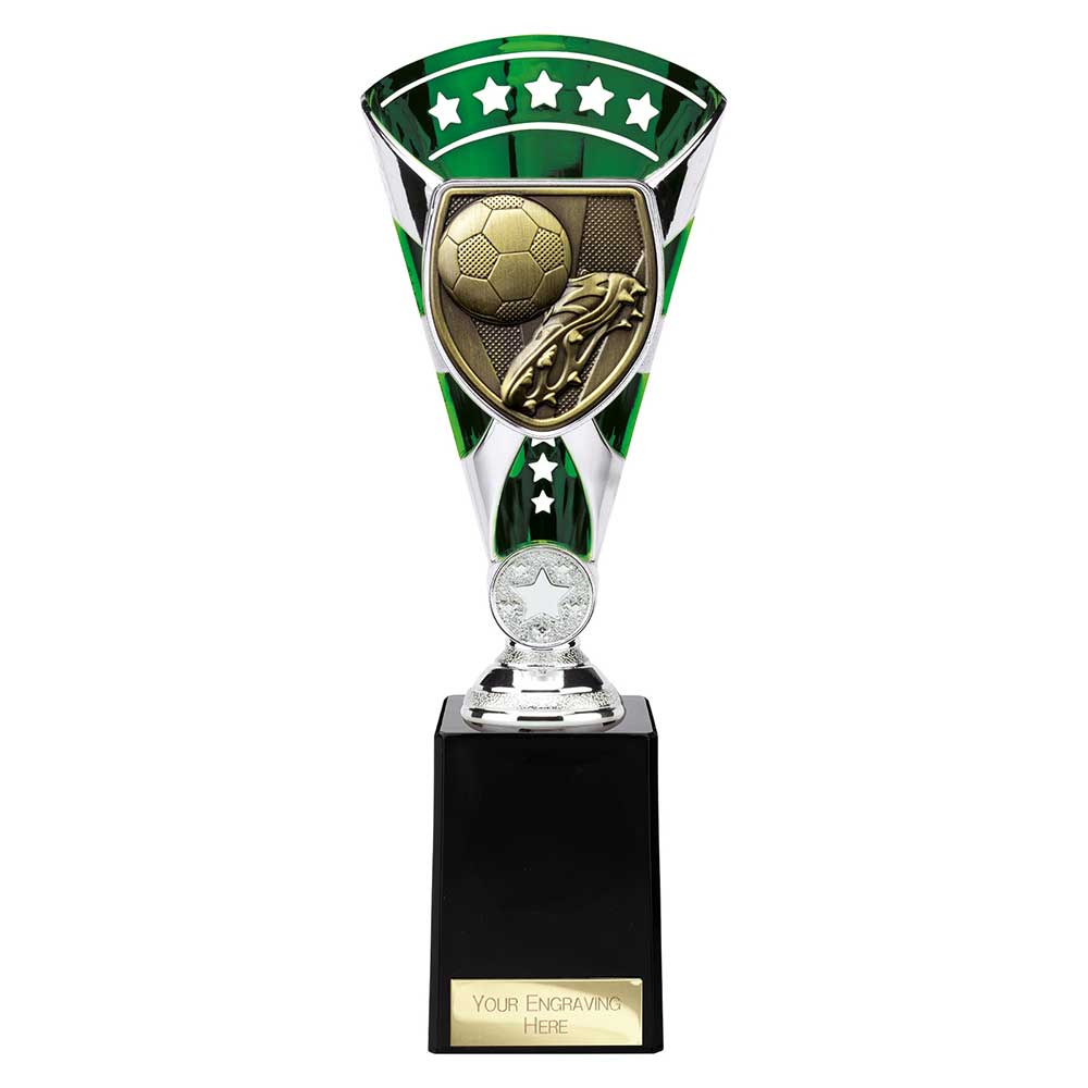 Cobra Star Trophy Cup Football Boot and Ball Green and Silver Cobra Star Trophy Cup Football Boot and Ball Green and Silver - Image 4