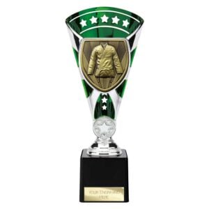 Cobra Star Trophy Cup Martial Arts Gee Green and Silver Trophy HQ