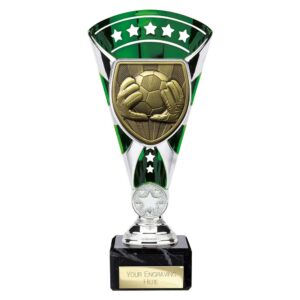 Cobra Star Trophy Cup Football Goal Keeper Green and Silver Cobra Star Trophy Cup Football Goal Keeper Green and Silver Trophy HQ 2