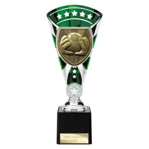 Cobra Star Trophy Cup Football Goal Keeper Green and Silver Trophy HQ