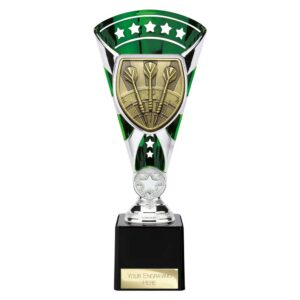 Cobra Star Trophy Cup Darts Green and Silver Trophy HQ