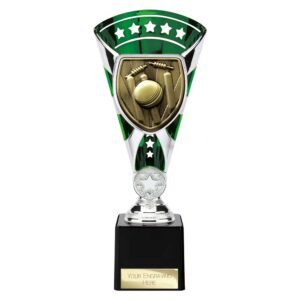 Cobra Star Trophy Cup Cricket Green and Silver Trophy HQ