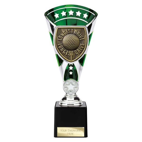 Cobra Star Trophy Cup Golf Longest Drive Green and Silver Trophy HQ