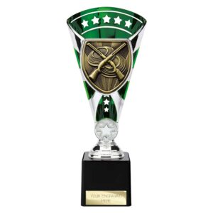 Cobra Star Trophy Cup Clay Pigeon Shooting Green and Silver Trophy HQ
