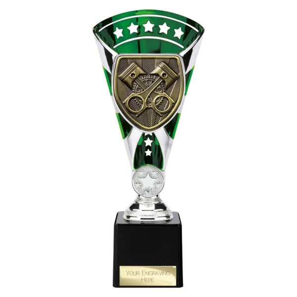 Cobra Star Trophy Cup Motorsport Piston Green and Silver Trophy HQ