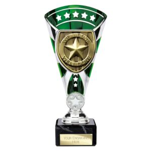 Cobra Star Trophy Cup Well Done Green and Silver Cobra Star Trophy Cup Well Done Green and Silver Trophy HQ 2