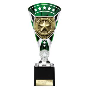 Cobra Star Trophy Cup Well Done Green and Silver Trophy HQ