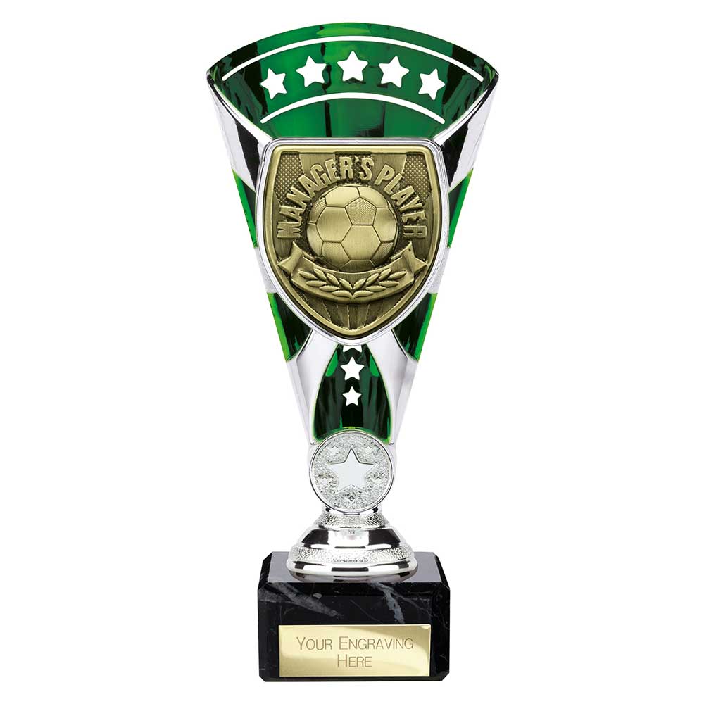Cobra Star Trophy Cup Managers Player Green and Silver Cobra Star Trophy Cup Managers Player Green and Silver Trophy HQ 2