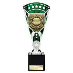 Cobra Star Trophy Cup Managers Player Green and Silver Trophy HQ