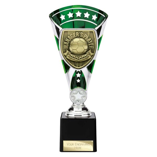 Cobra Star Trophy Cup Managers Player Green and Silver Trophy HQ
