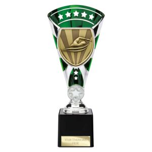 Cobra Star Trophy Cup Swimming Green and Silver Trophy HQ