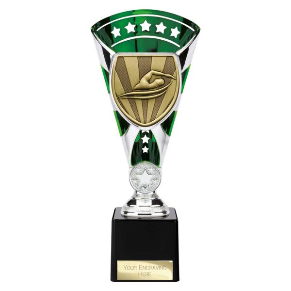 Cobra Star Trophy Cup Swimming Green and Silver Trophy HQ