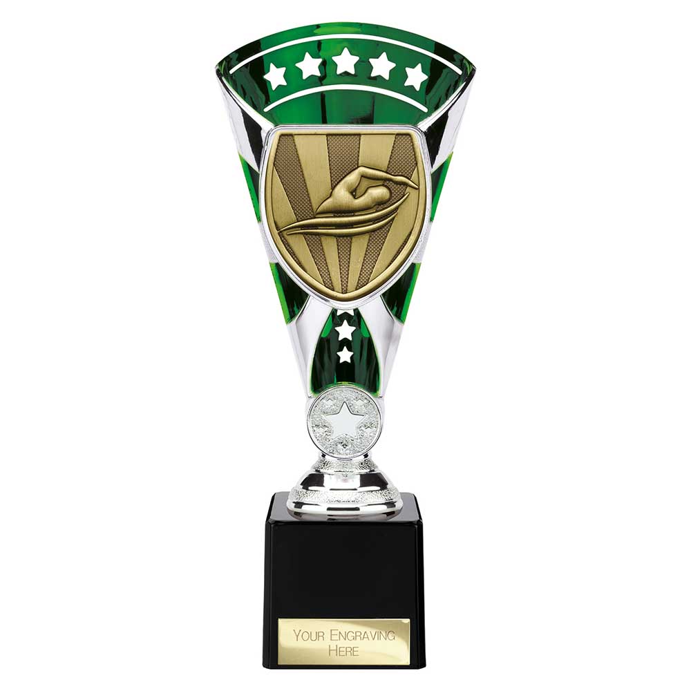Cobra Star Trophy Cup Swimming Green and Silver Trophy HQ Cobra Star Trophy Cup Swimming Green and Silver Trophy HQ