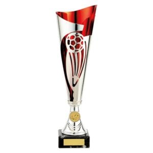 Champions Football Trophy Cup Red and Silver Trophy HQ