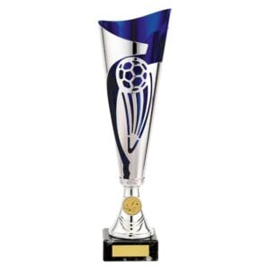 Champions Football Trophy Cup Blue and Silver Trophy HQ