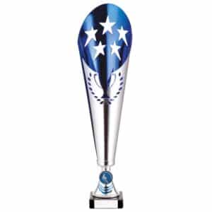 Legendary Laser Cut Metal Trophy Cup Silver and Blue Trophy HQ