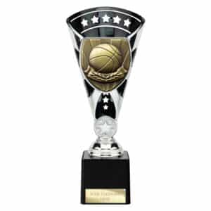 Cobra Star Trophy Cup Basketball Silver and Black Trophy HQ