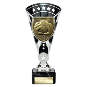Cobra Star Trophy Cup Football Goal Keeper Silver and Black Cobra Star Trophy Cup Football Goal Keeper Silver and Black Trophy HQ 2