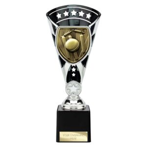 Cobra Star Trophy Cup Cricket Silver and Black Trophy HQ