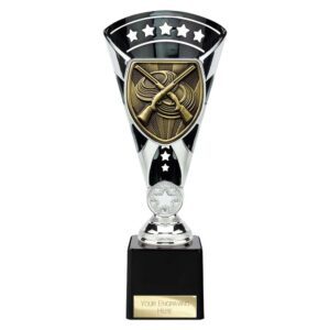 Cobra Star Trophy Cup Clay Pigeon Shooting Silver and Black Trophy HQ