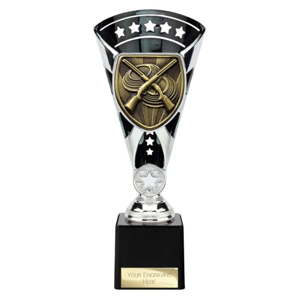 Cobra Star Trophy Cup Clay Pigeon Shooting Silver and Black Trophy HQ