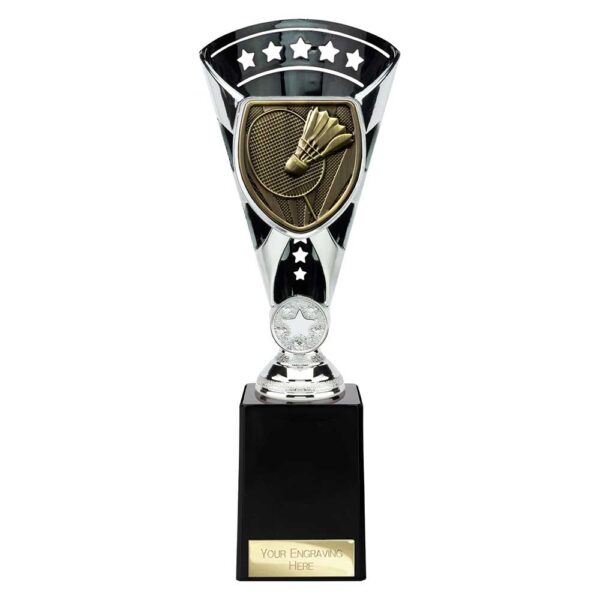 Cobra Star Trophy Cup Badminton Silver and Black Trophy HQ
