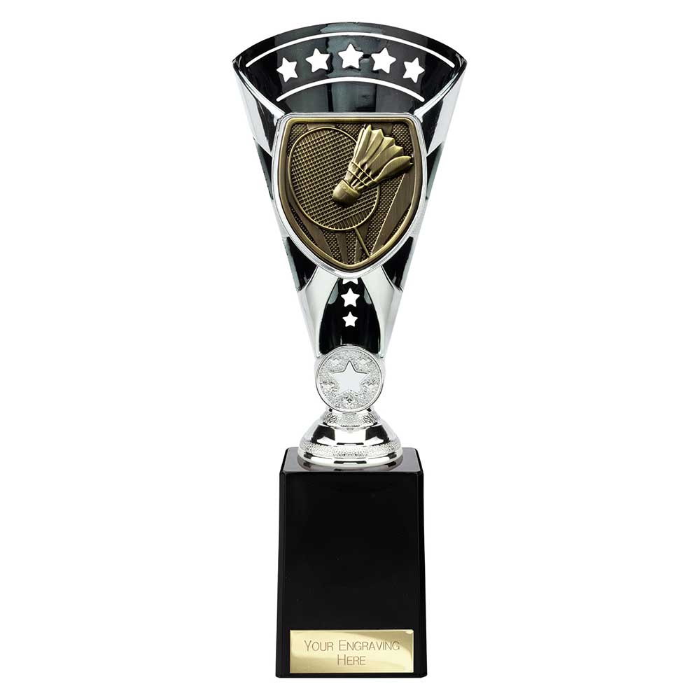 Cobra Star Trophy Cup Badminton Silver and Black Trophy HQ Cobra Star Trophy Cup Badminton Silver and Black Trophy HQ