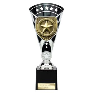 Cobra Star Trophy Cup Well Done Silver and Black Trophy HQ