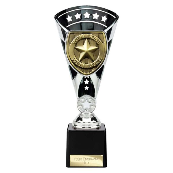 Cobra Star Trophy Cup Well Done Silver and Black Trophy HQ