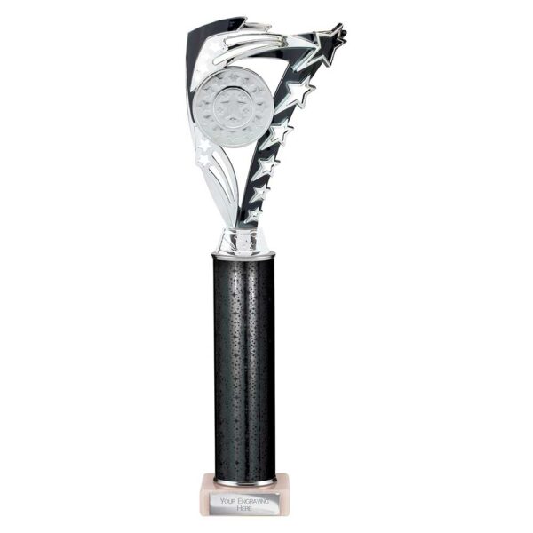 Frenzy Multi Award Tube Trophy Silver and Black Trophy HQ