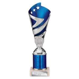 Hurricane Multi Award Tube Trophy Silver and Blue Trophy HQ