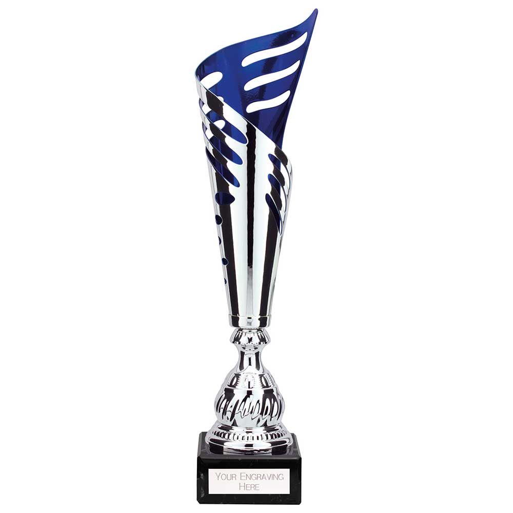 Atlantis Silver and Blue Laser Trophy Cup Trophy HQ Atlantis Silver and Blue Laser Trophy Cup Trophy HQ