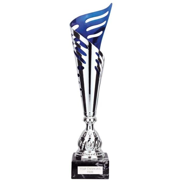 Atlantis Silver and Blue Laser Trophy Cup Trophy HQ