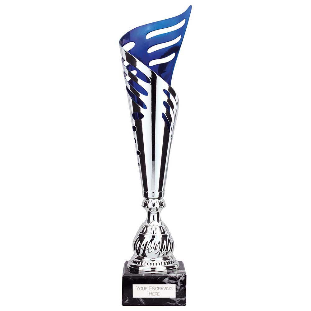 Atlantis Silver and Blue Laser Trophy Cup Trophy HQ Atlantis Silver and Blue Laser Trophy Cup Trophy HQ