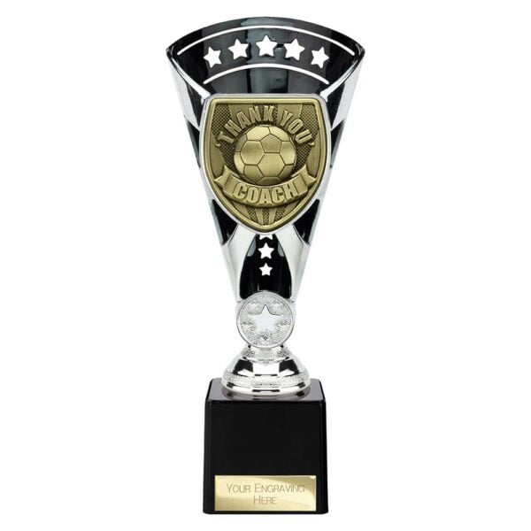 Cobra Star Trophy Cup Thank you Coach Silver and Black Trophy HQ