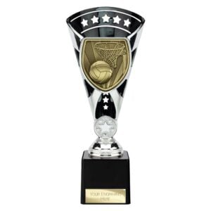 Cobra Star Trophy Cup Netball Silver and Black Trophy HQ