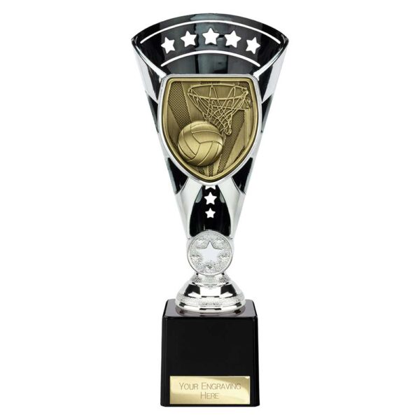 Cobra Star Trophy Cup Netball Silver and Black Trophy HQ