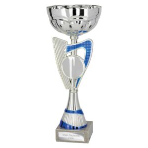Mystify Trophy Cup Silver and Blue Trophy HQ