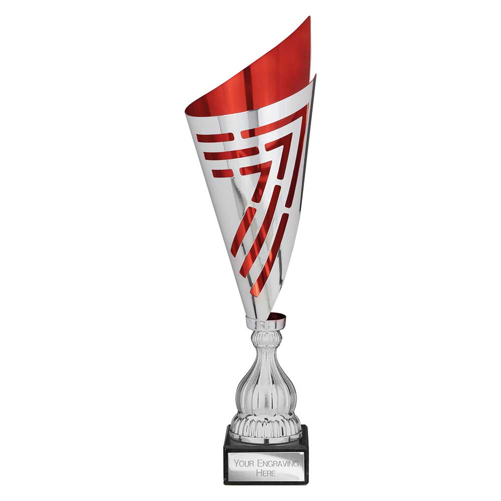 Arrow Laser Trophy Cup Silver and Red Trophy HQ Arrow Laser Trophy Cup Silver and Red Trophy HQ