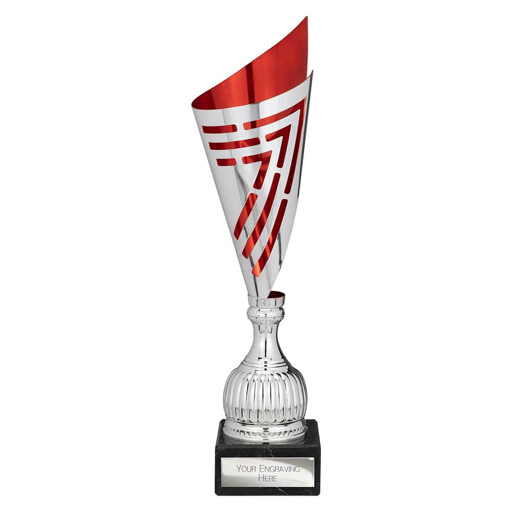 Arrow Laser Trophy Cup Silver and Red Trophy HQ Arrow Laser Trophy Cup Silver and Red Trophy HQ