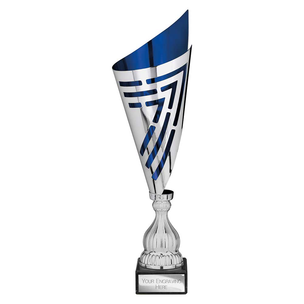 Arrow Laser Trophy Cup Silver and Blue Trophy HQ Arrow Laser Trophy Cup Silver and Blue Trophy HQ