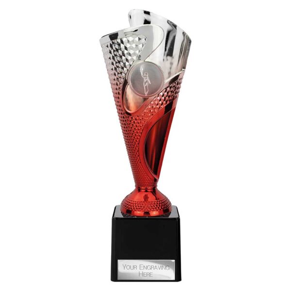 Rodeo Trophy Silver and Red - Trophy HQ