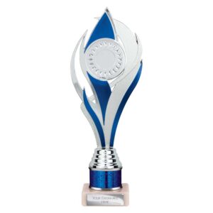 Volcano Multi Award Tube Trophy Silver and Blue Trophy HQ