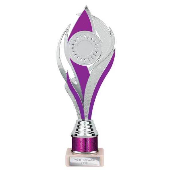 Volcano Multi Award Tube Trophy Silver and Pink Trophy HQ