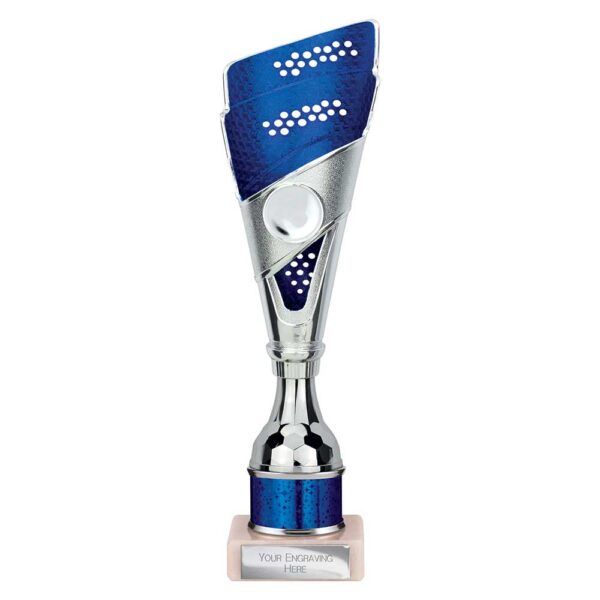Predator Multi Award Tube Trophy Silver and Blue Trophy HQ